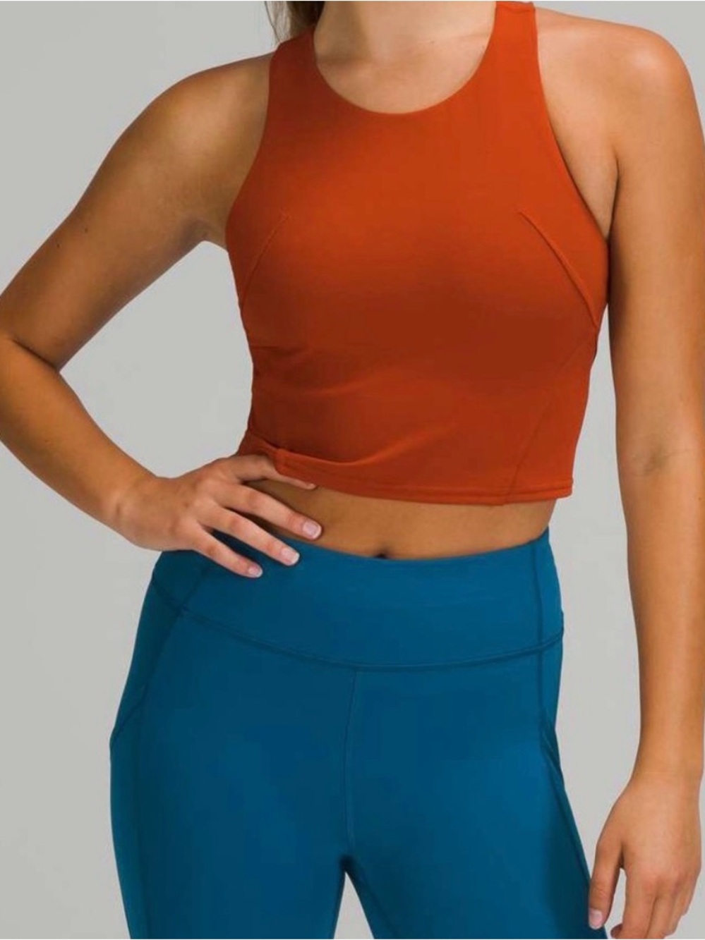 Lululemon Wunder Train cropped tank rust orange 6